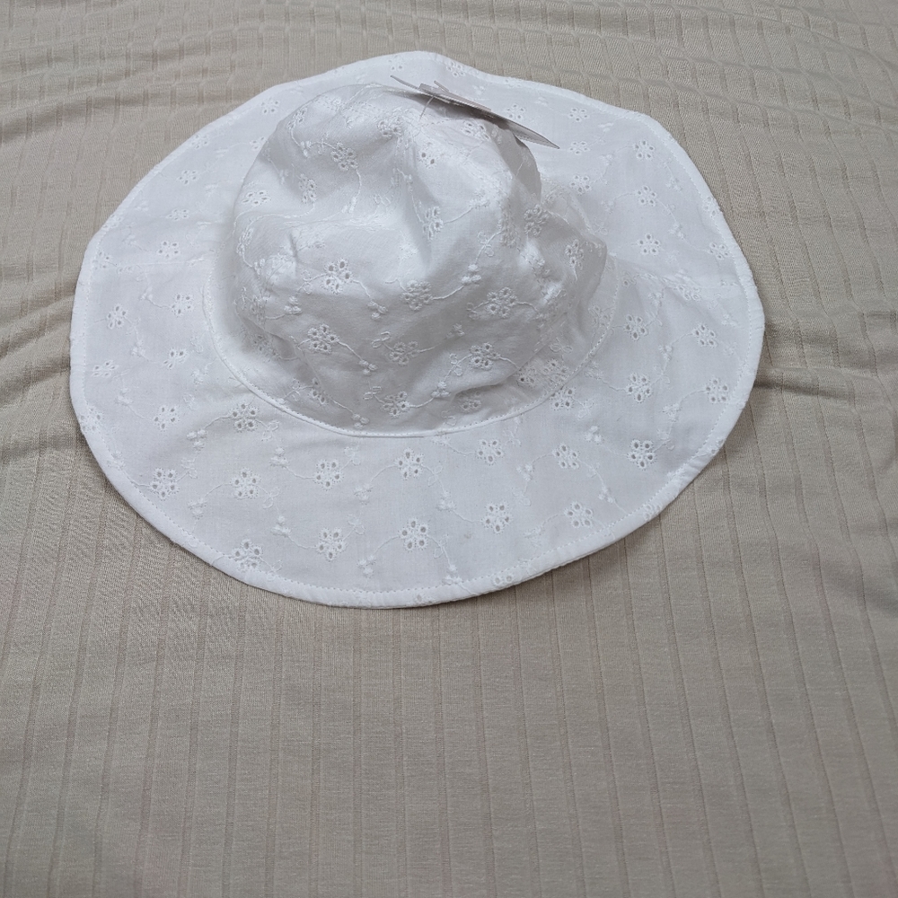White Just One You- by Carter's Sun Hat, toddlers 12-18 M